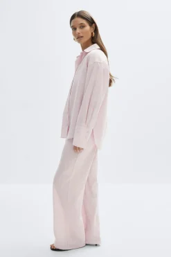 Oversized linen blend shirt