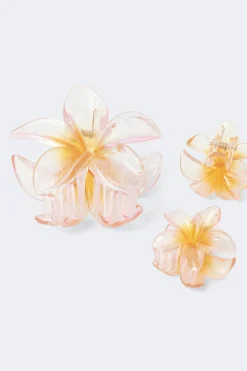 3-pack flower hair clip