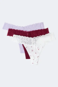 3-pack soft cotton thong