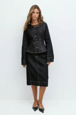 Peplum denim jacket