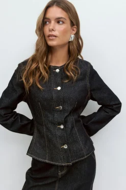 Peplum denim jacket
