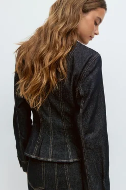 Peplum denim jacket