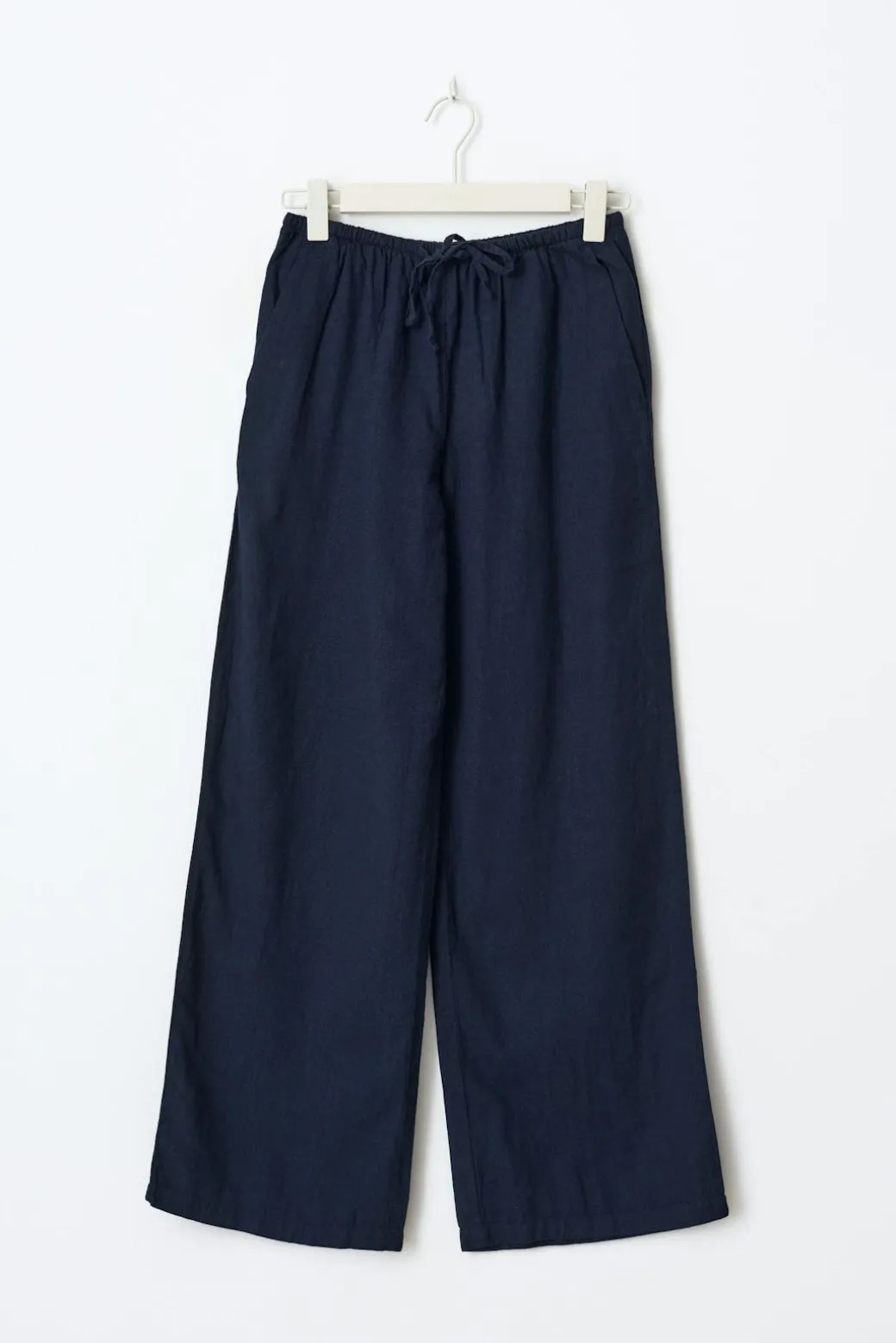 petite linen blend trousers