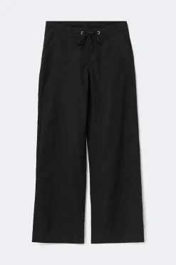 Petite linen blend trousers