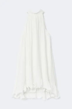 Pleated frill mini dress