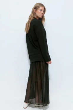 Pleated maxi skirt