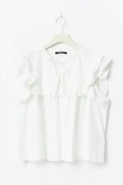 Poplin frill top