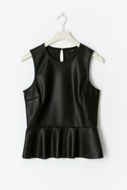Pu peplum top