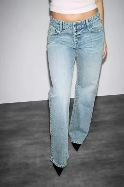 Rebel button wide jeans