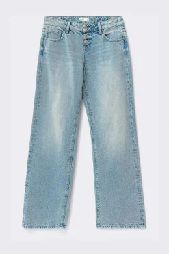 Rebel button wide jeans