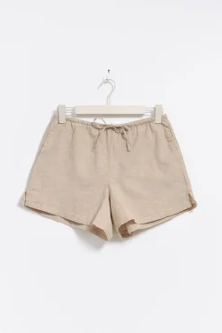 Relaxed linen blend shorts