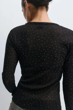 Rhinestone sheer top