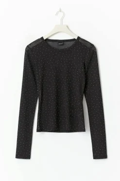 Rhinestone sheer top