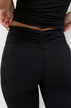 Ruched flare yoga tights