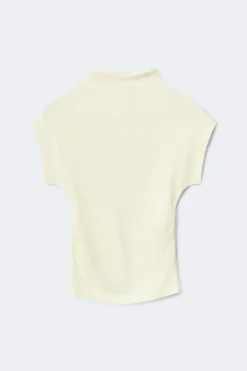 Ruched funnel neck top