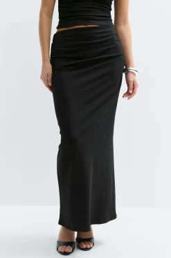 Ruched maxi skirt