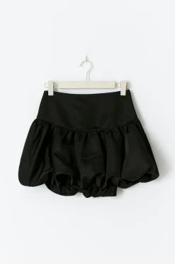 Satin balloon mini skirt