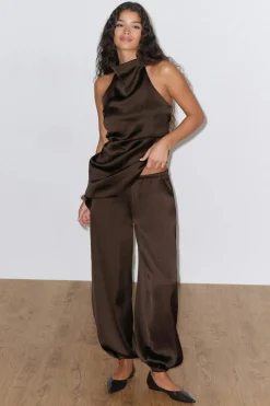 Satin balloon trousers
