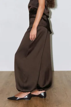 Satin balloon trousers