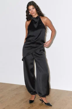 Satin balloon trousers