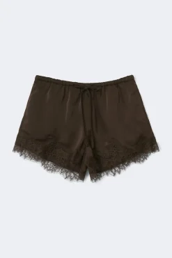 Satin lace shorts