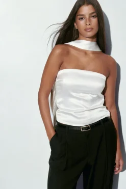 Satin scarf top
