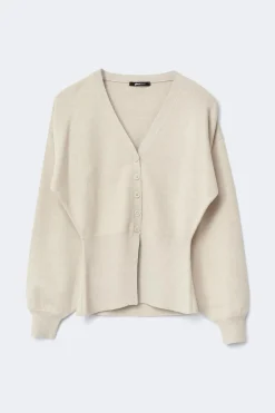 Shaped knitted cardigan
