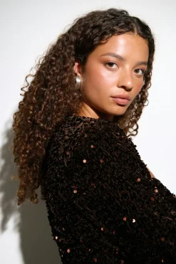Shaped sequin top