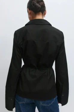 Shaped tie blouse