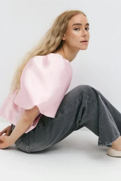 Shiny peplum blouse