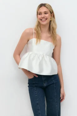 Shiny peplum top