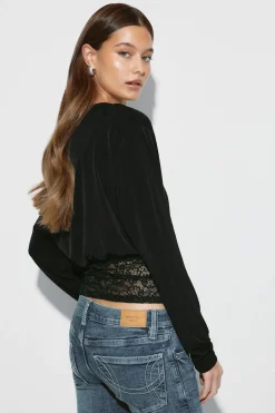 Slouchy lace top