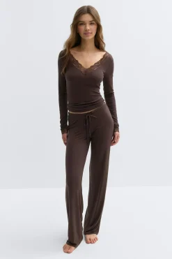 Soft lace loungewear top