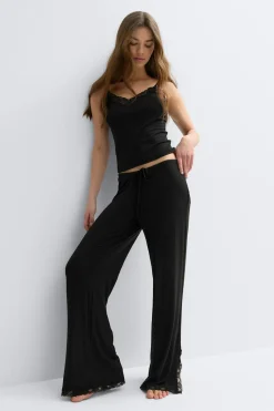 Soft lace loungewear trousers