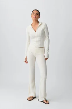 Soft touch folded trouser
