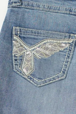 Sparkle low flare jeans