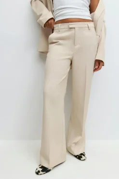 Straight twill trousers