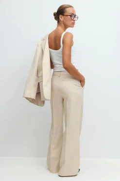 Straight twill trousers