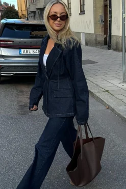 Tailored denim blazer