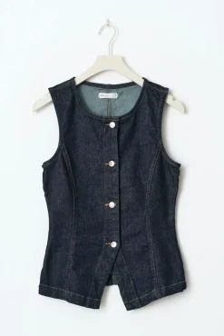 Tailored denim vest