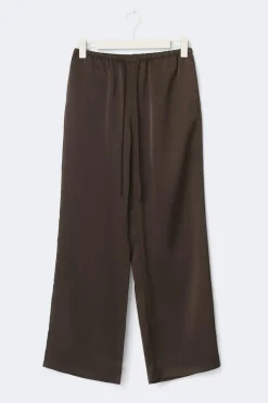 Tall drawstring satin trousers