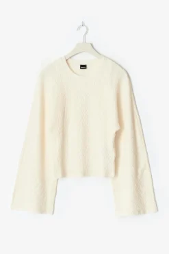 Textured wide sleeve top