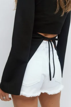 Tie back long sleeve top