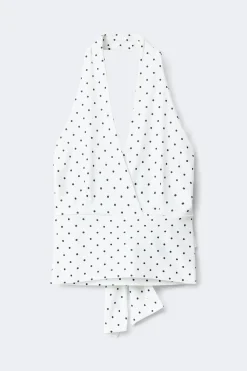 Tie detail halterneck top