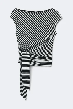 Tie detail stripe top