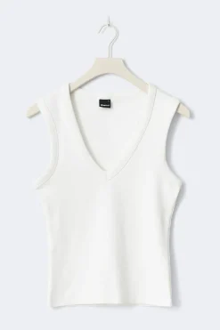 Tight v-neck rib tank