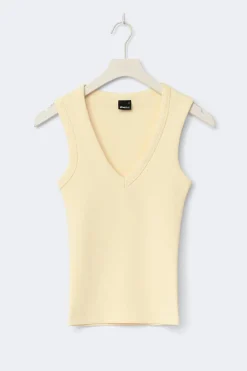 Tight v-neck rib tank