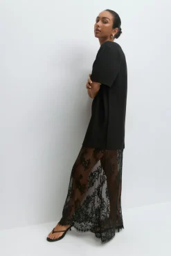 T-shirt lace maxi dress