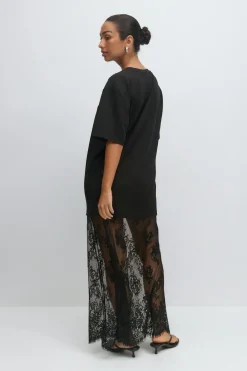 T-shirt lace maxi dress