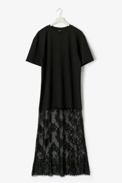 T-shirt lace maxi dress